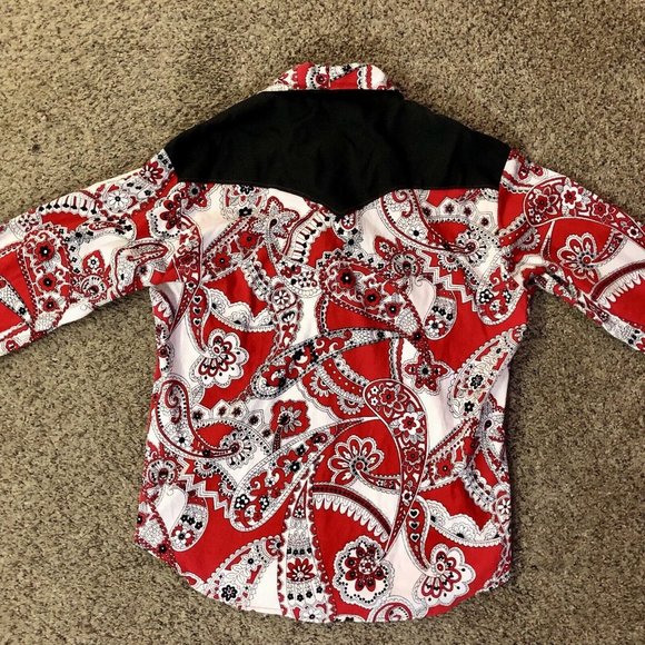 Vintage Handmade Square Dance Outfit Matching Mens Womens Used 2 Piece Red Black - Picture 12 of 16